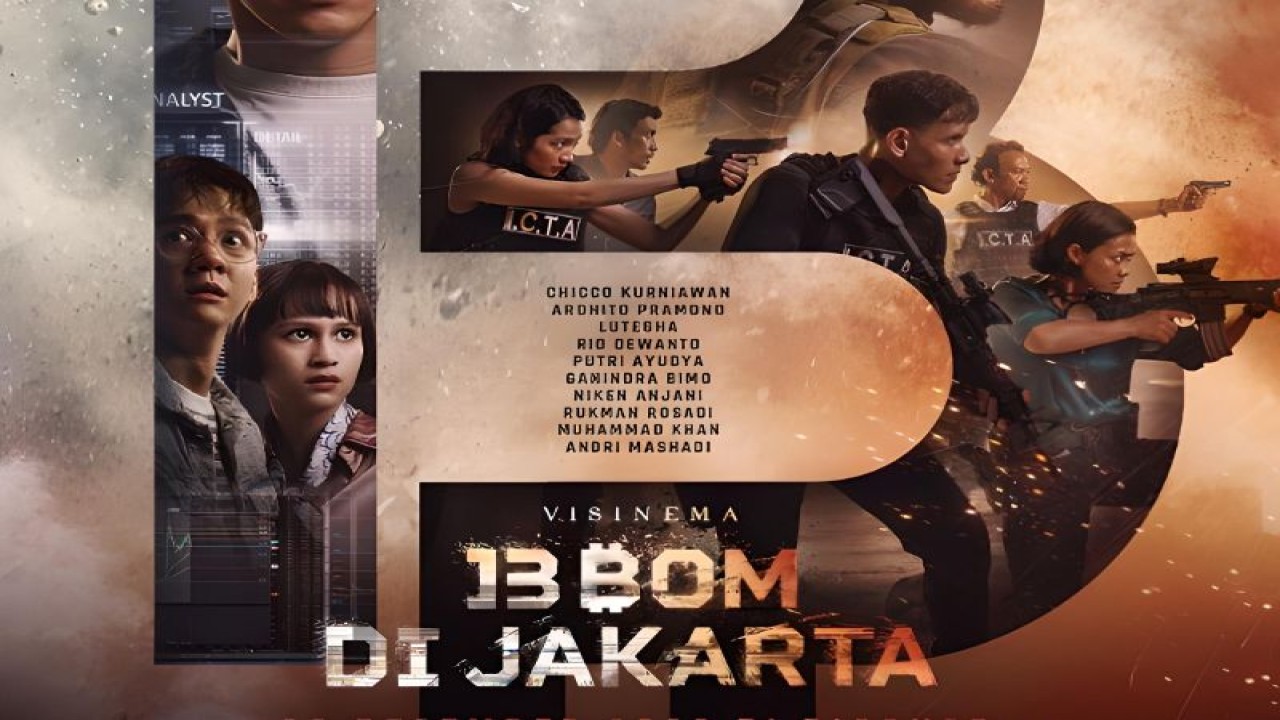 Poster resmi film "13 Bom Di Jakarta". (ANTARA/HO-Visinema Pictures)