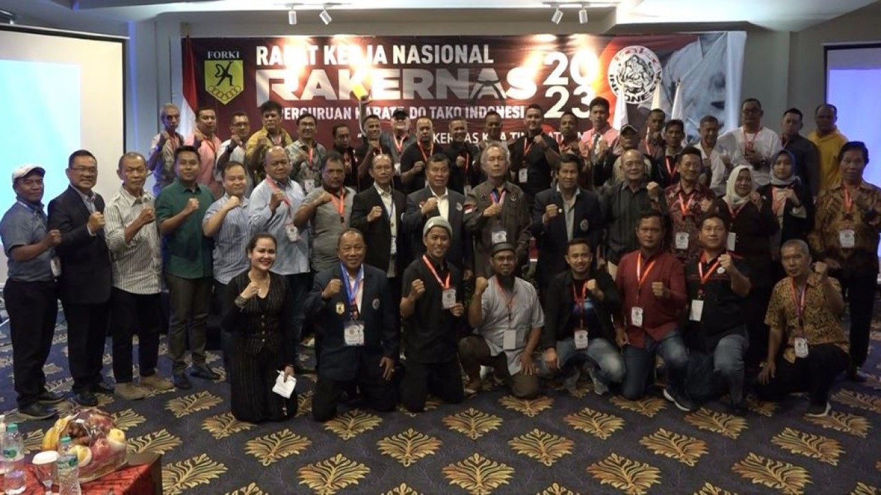 Pengurus Besar (PB) Perguruan Karate-Do TAKO Indonesia menggelar Rapat Kerja Nasional (Rakernas) 2023, di Hotel Arion, Pulo Gadung, Jakarta Timur, pada 26-27 November. (Istimewa)