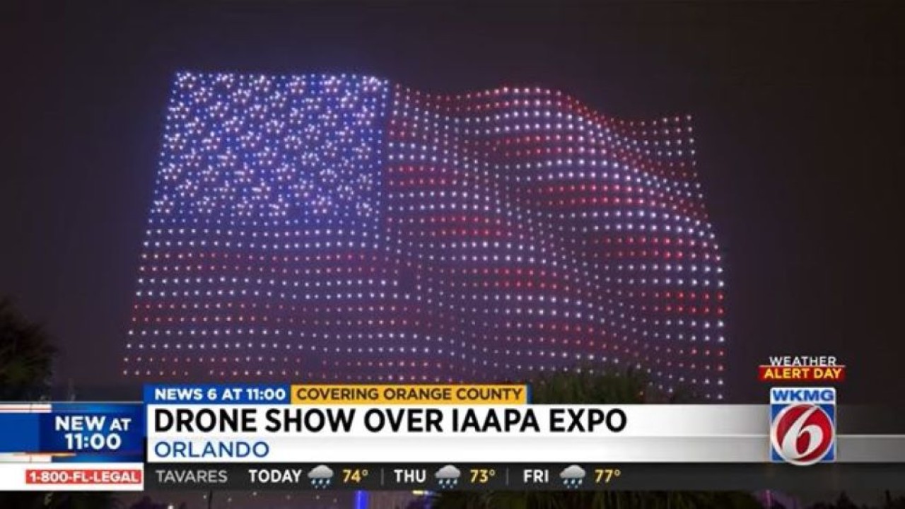 Pertunjukan drone memecahkan dua rekor dunia di Florida, Amerika Serikat. (Tangkapan layar)