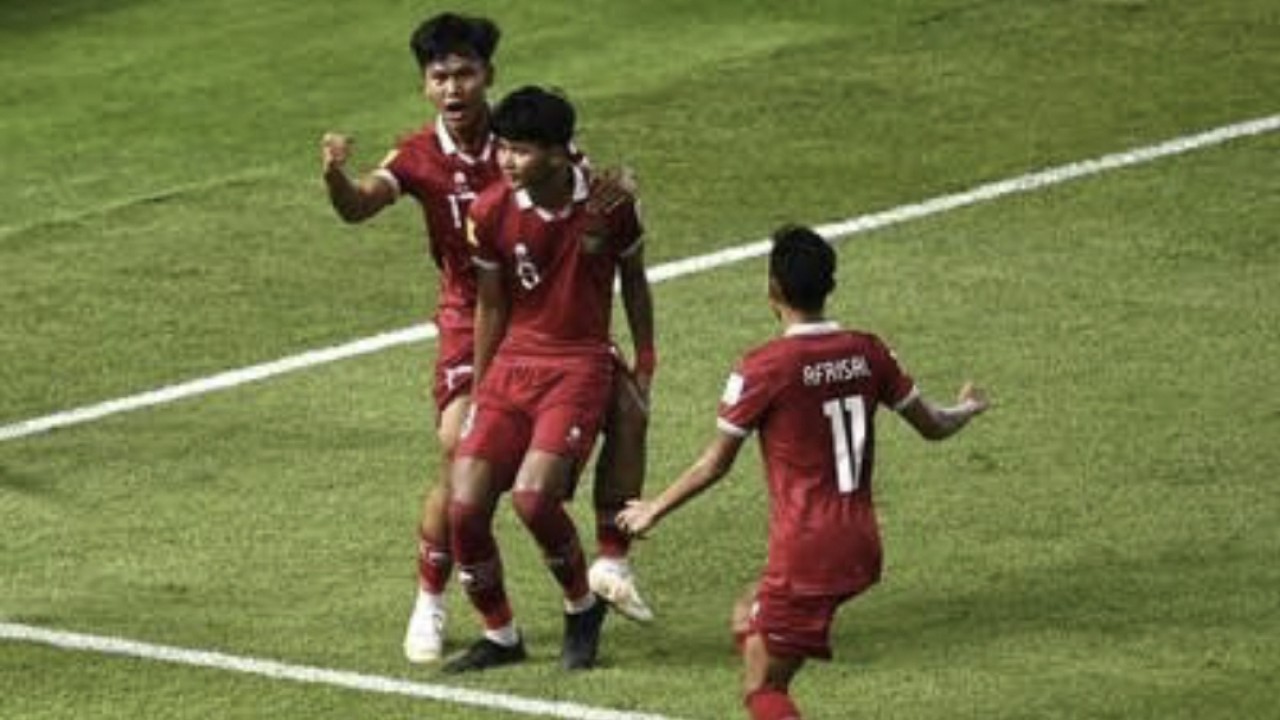 Selebrasi pemain Timnas Indonesia U-17