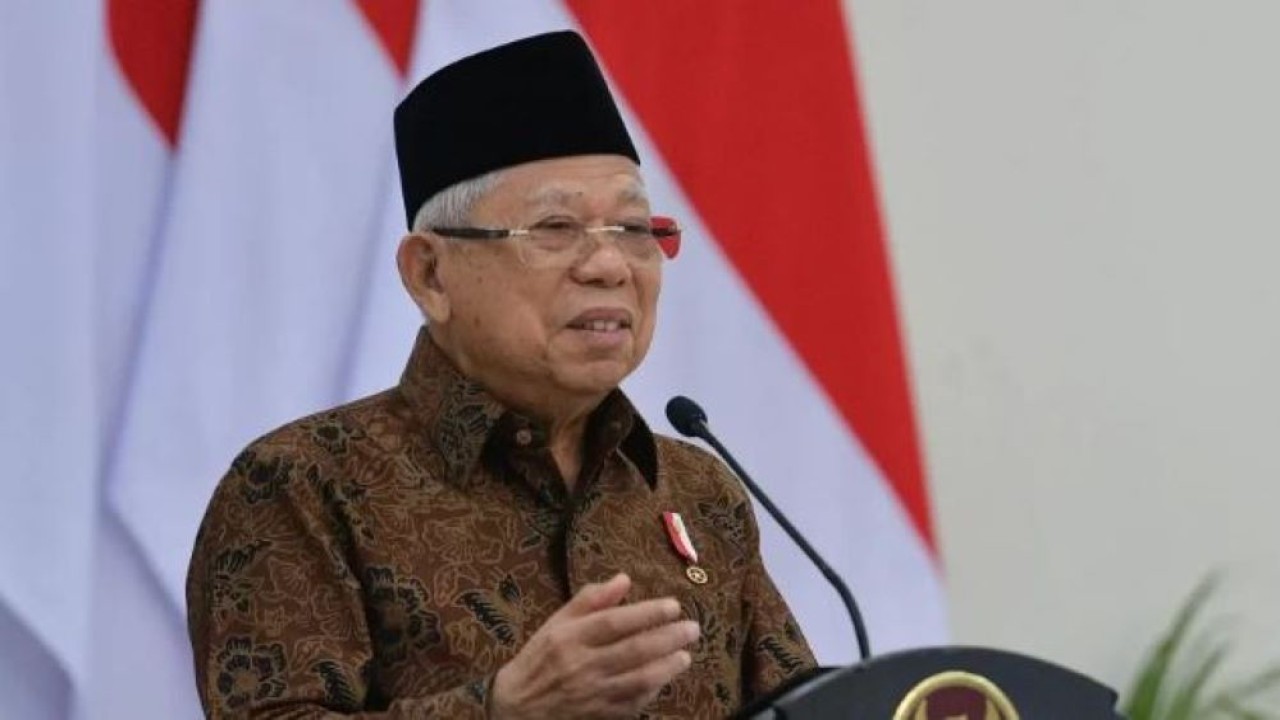 Wapres KH Ma'ruf Amin saat membuka secara virtual Silaturahim Nasional (Silatnas) Hidayatullah, pada Kamis (23/11/2023). (Foto: RR/AS, BPMI-Setwapres)