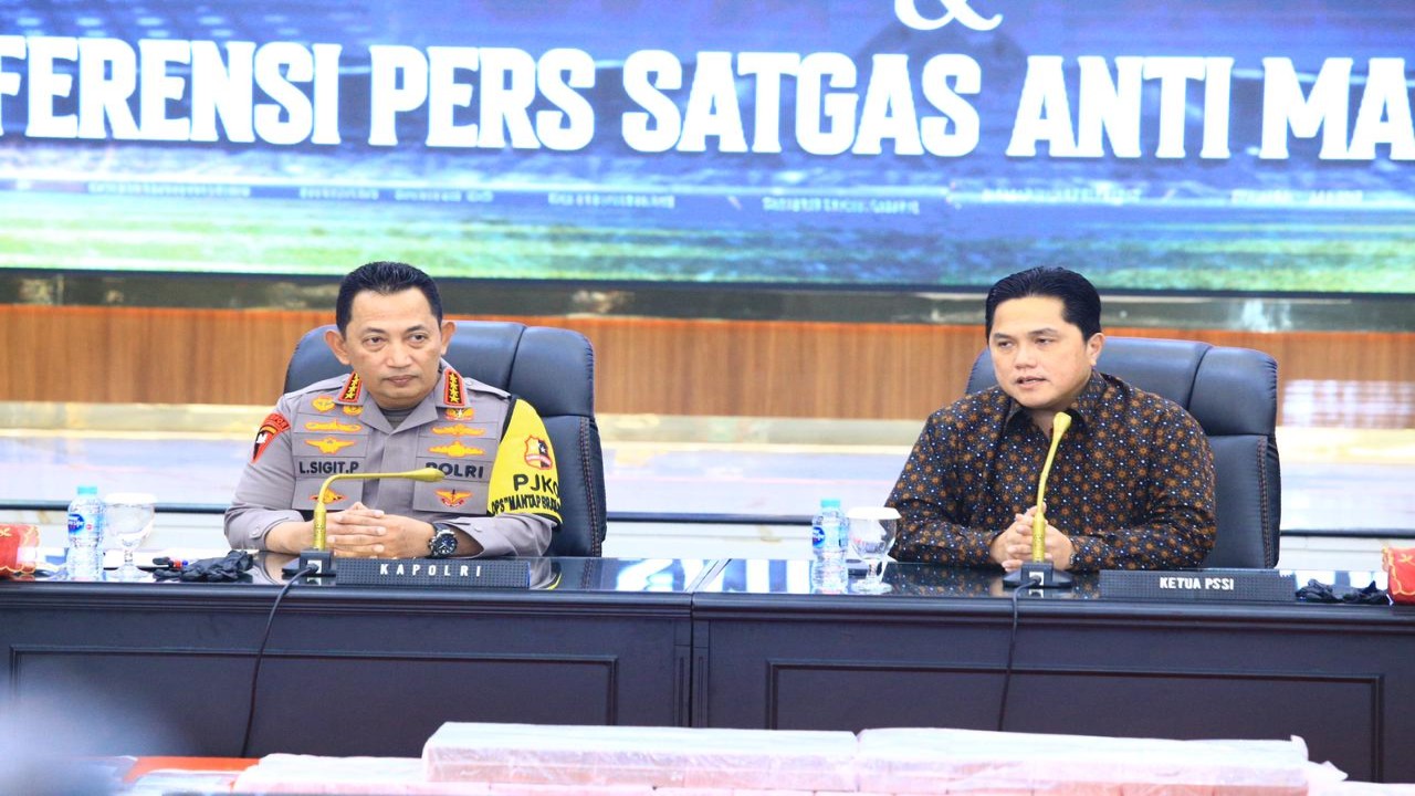 Ketua Umum PSSI, Erick Thohir (kanan) bersama Kapolri Jenderal Polisi Listyi Sigit Prabowo/ist 