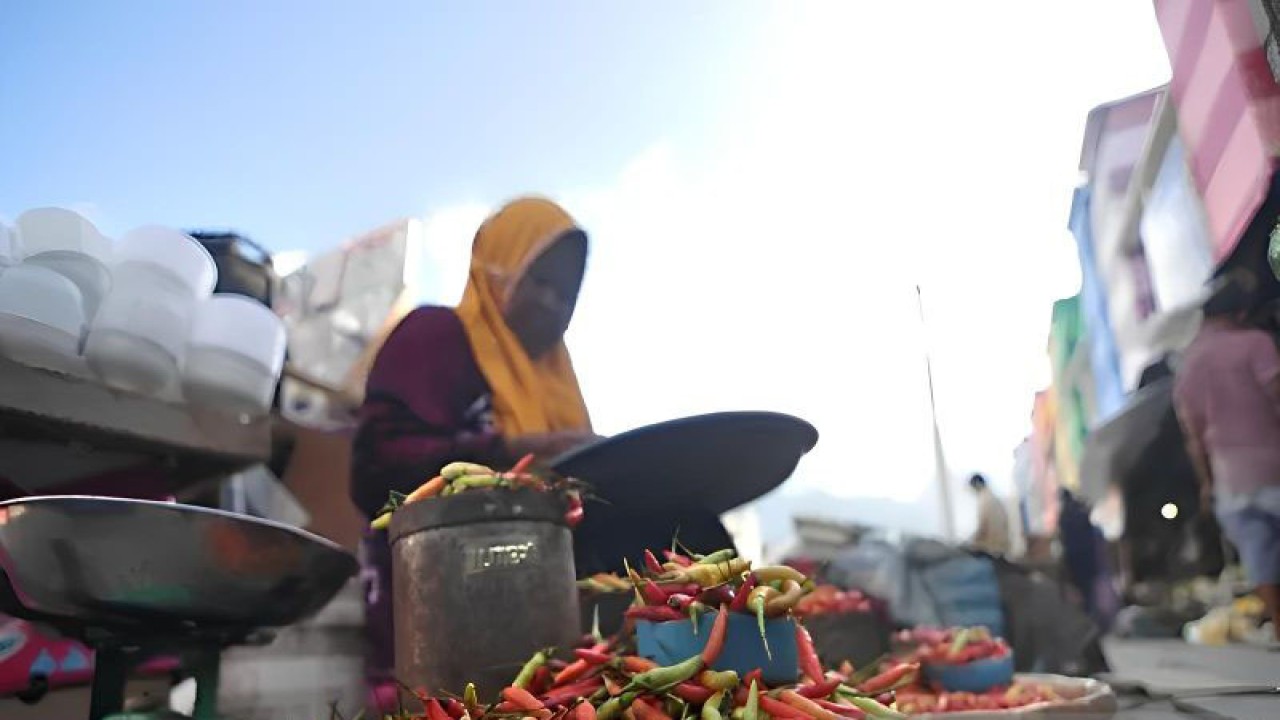 Ilustrasi - Pedagang sedang membersihkan cabai rawitnya saat berjualan di trotoar pasar Inpres Manonda, Kota Palu, Provinsi Sulawesi Tengah, Minggu (12/6/2022). ANTARA/Muhammad Izfaldi