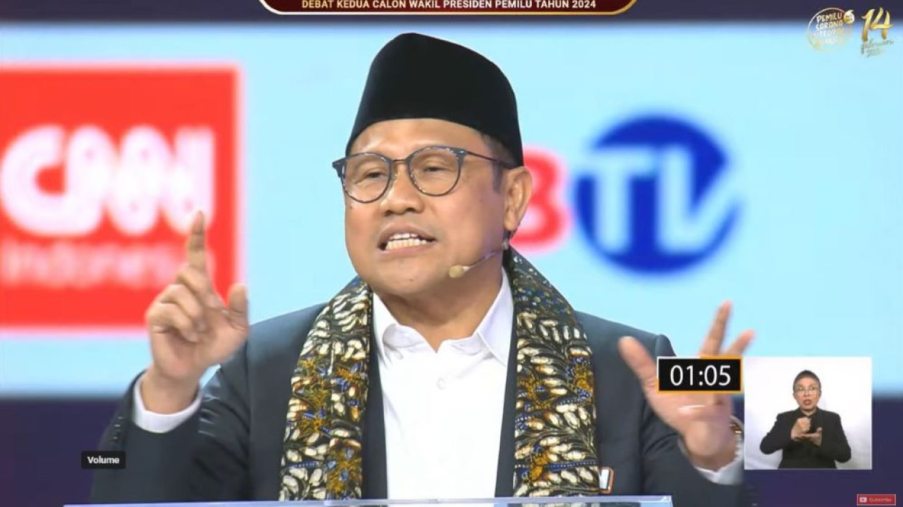 Calon Wakil Presiden (Cawapres) nomor urut 1 Muhaimin Iskandar.