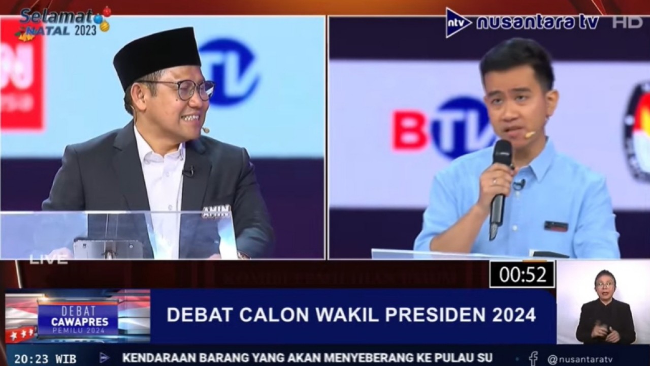 Cawapres Gibran Rakabuming Raka dan cawapres Cak Imin/NTV