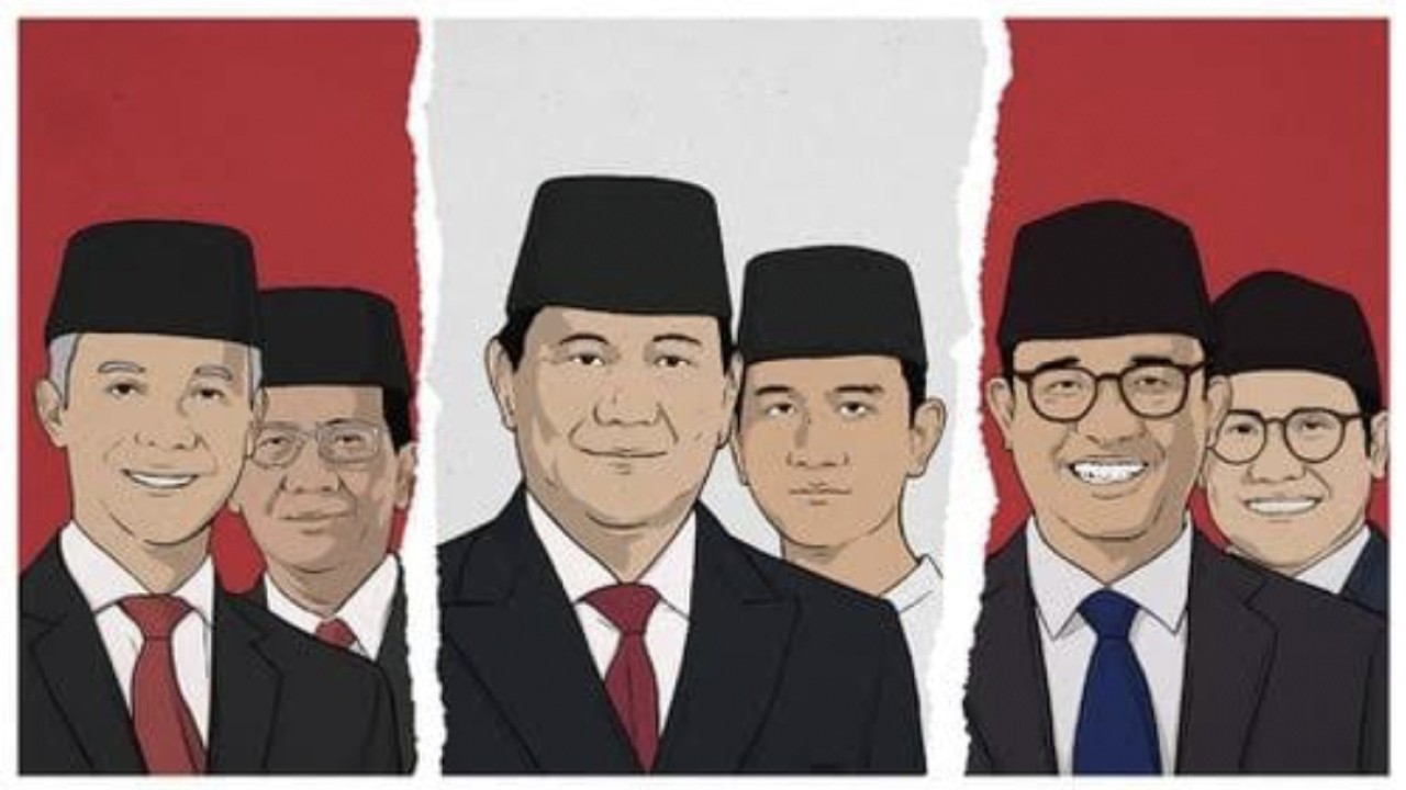 Ilustrasi pasangan capres-cawapres Pemilu 2024