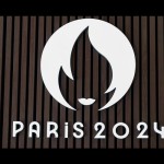 Logo Olimpiade Paris 2024 di Saint-Denis, Paris, Prancis. ANTARA/AFP/Bertrand Guay/aa. (AFP/BERTRAND GUAY)-1702969760