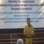 Bupati Gunungkidul Sunaryanta memberikan pesan terkait layanan perpustakaan berbasis inklusi. (ANTARA/HO-Humas Pemkab Gunungkidul)-1705313805