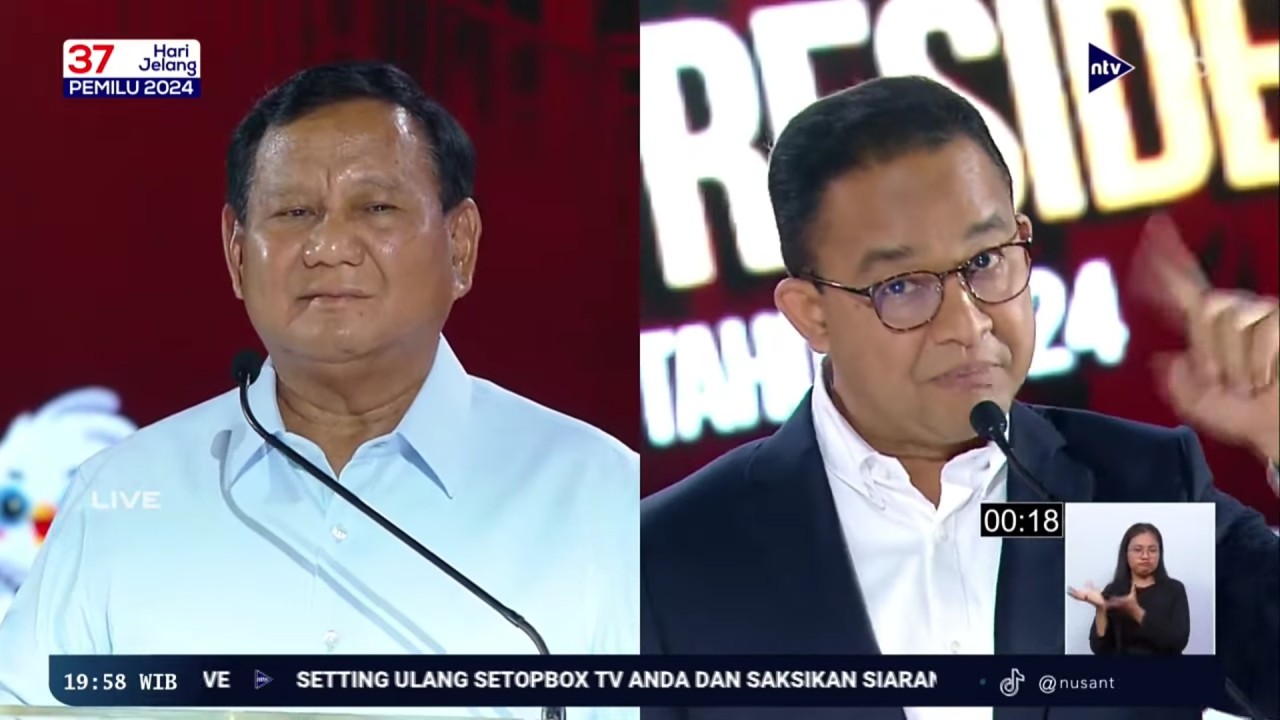 Capres nomor urut 2, Prabowo Subianto dan Capres nomor urut 1, Anies Baswedan