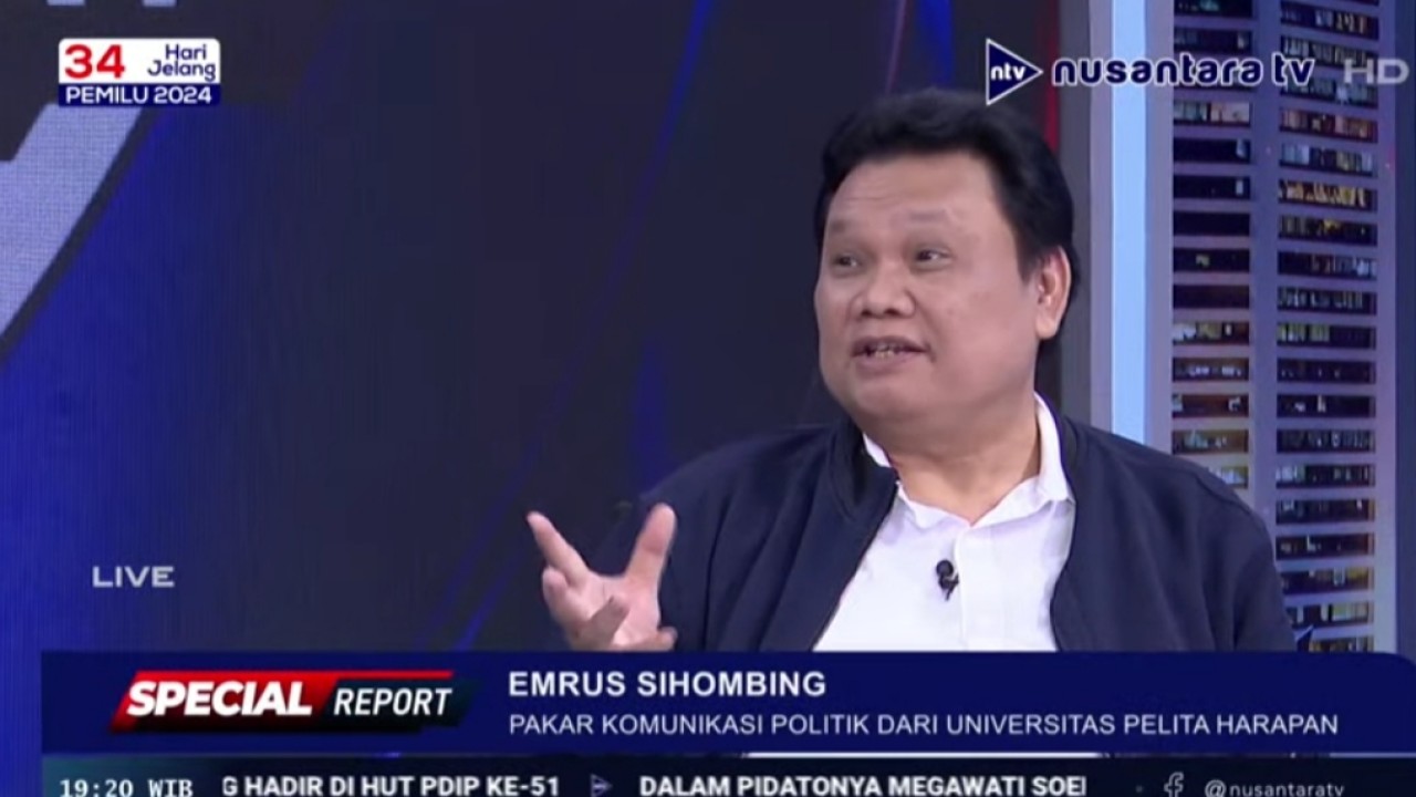 Emrus Sihombing, pakar Komunikasi Politik Universitas Pelita Harapan/Tangkapan layar Nusantara TV