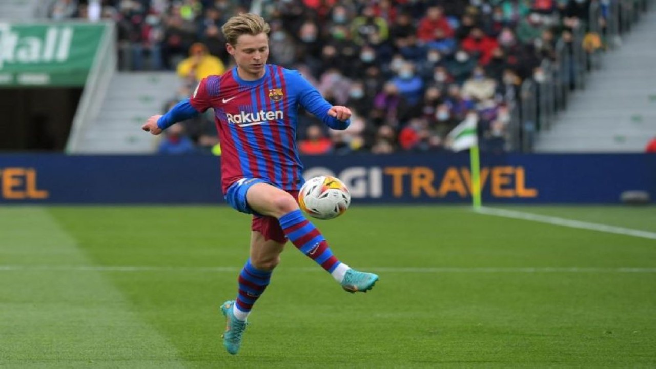 Gelandang Barcelona asal Belanda Frenkie De Jong. (Photo by JOSE JORDAN / AFP) (AFP/JOSE JORDAN)