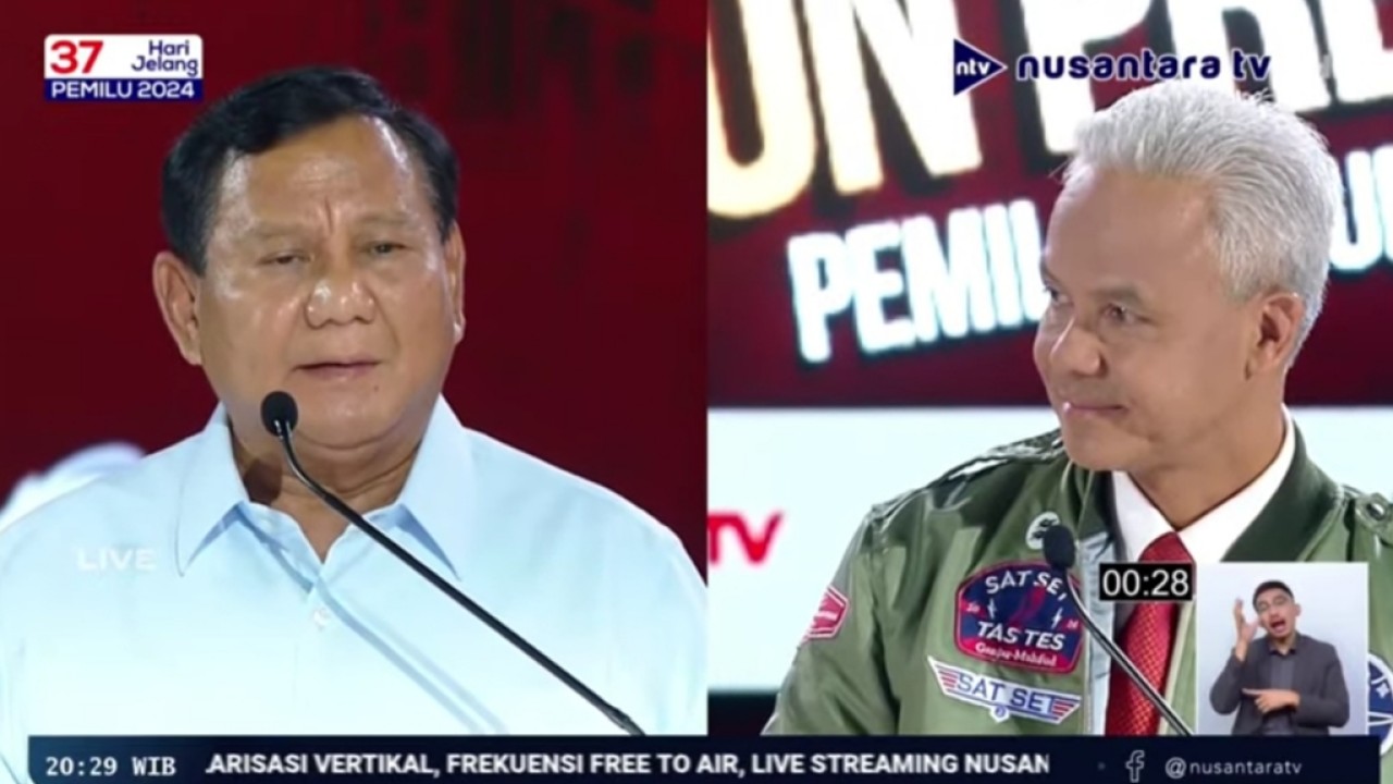 Capres Prabowo dan Ganjar/Tangkapan layar Nusantara TV