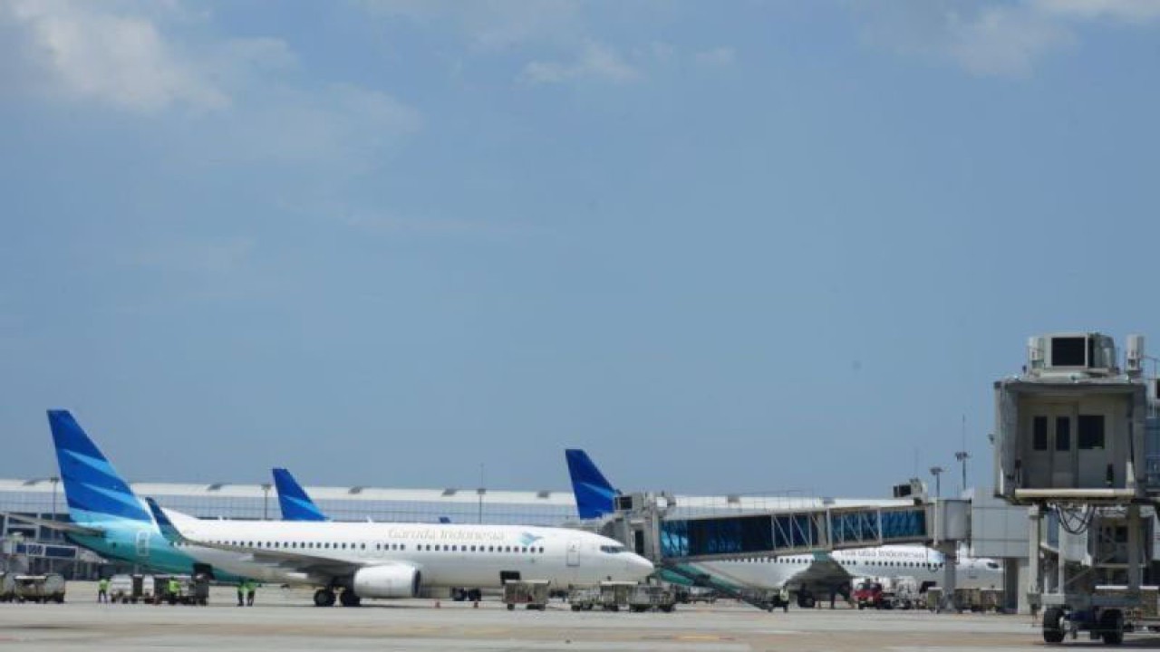 Sejumlah pesawat milik maskapai penerbangan Garuda Indonesia. (ANTARA/HO-PT Garuda Indonesia (Persero) (ANTARA/HO-PT Garuda Indonesia (P)