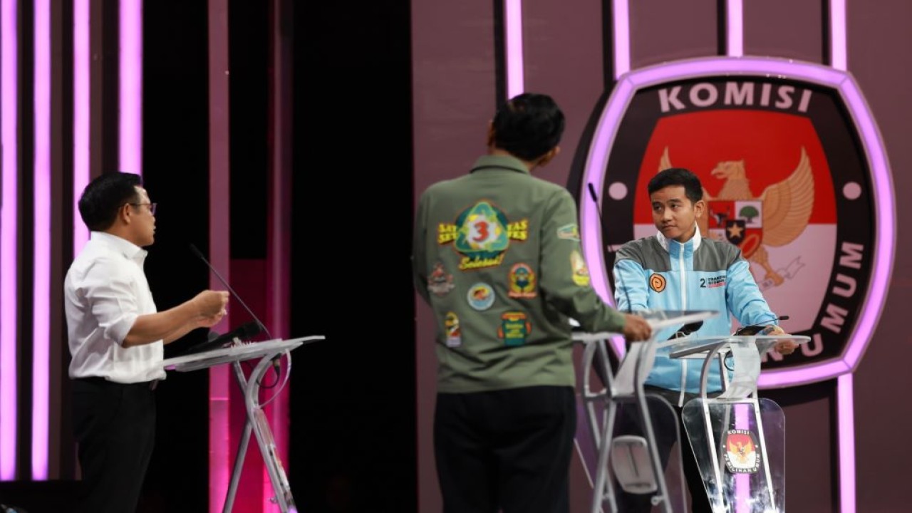 Cawapres nomor urut 2 Gibran Rakabuming Raka saat Debat Cawapres Pilpres 2024, di Jakarta Convention Center (JCC), Kompleks Gelora Bung Karno (GBK), Jakarta Pusat, pada Minggu (21/1/2024) malam. (Istimewa)