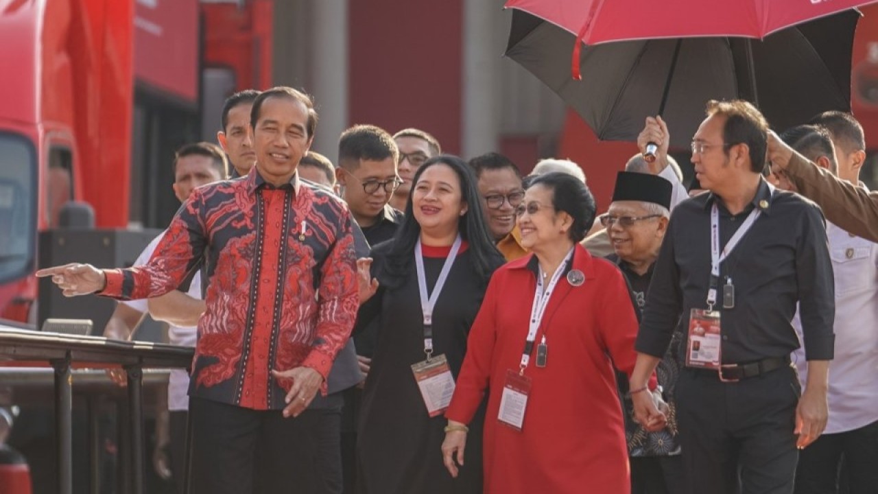 Presiden Jokowi di acara PDIP.