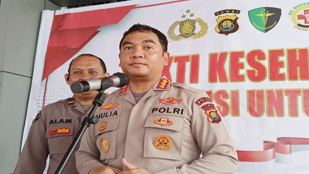 Kabid Humas Polda Jambi Kombes Pol Mulia Prianto, Selasa (23/1/2024). (ANTARA/Tuyani)