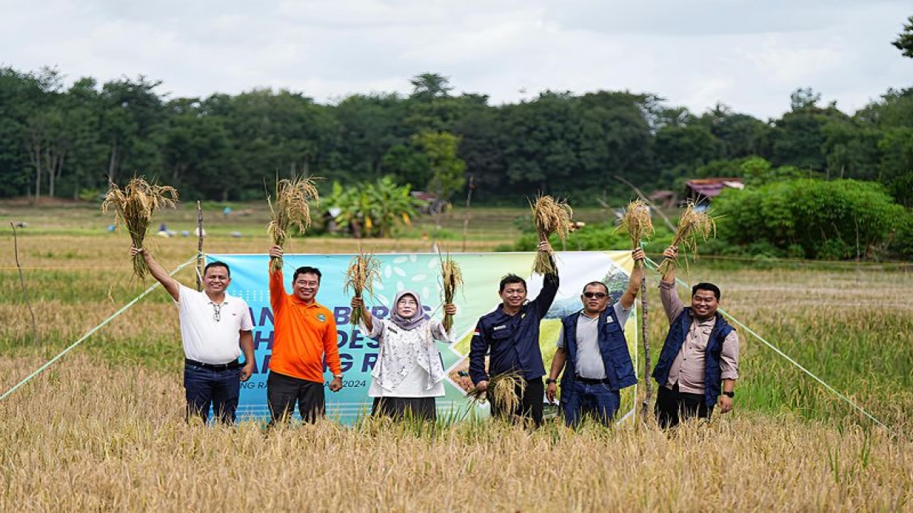 PT Bukit Asam Tbk (PTBA) membangun Pembangkit Listrik Tenaga Surya (PLTS) pada 2023 untuk menghidupkan pompa irigasi guna mendorong produktivitas pertanian.  (ANTARA/HO-PT Bukit Asam