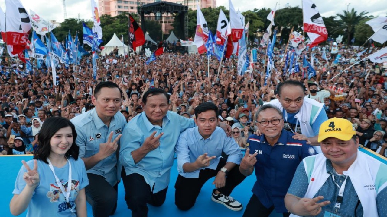 Capres nomor urut 2 Prabowo Subianto mengatakan hampir seluruh putra dan putri terbaik Indonesia berada di Koalisi Indonesia Maju. (Foto: Istimewa)