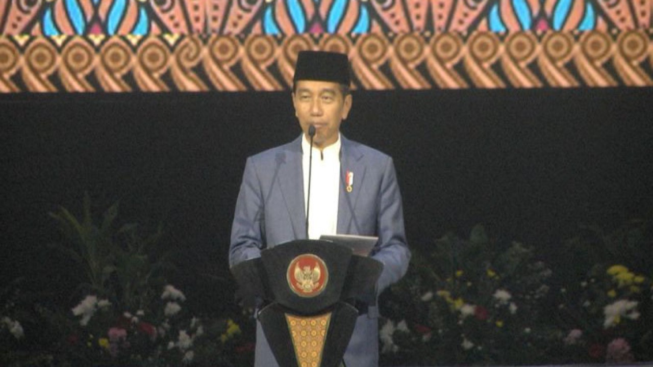 Tangkapan layar - Presiden Joko Widodo saat menghadiri pembukaan Rapat Koordinasi Nasional (Rakornas) Paguyuban Putra Jawa Kelahiran Sumatera (Pujakesuma) di kawasan Ancol, Jakarta, Sabtu (20/1/2024). ANTARA/Rangga Pandu