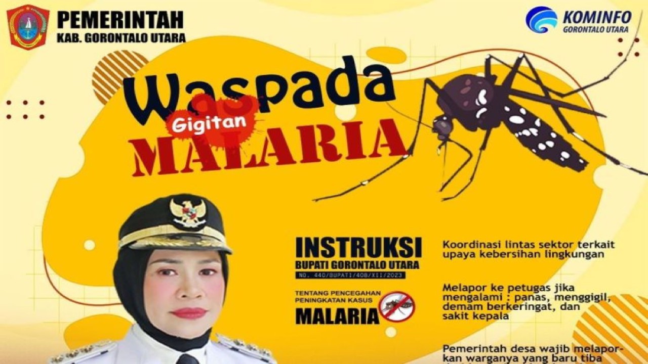 Bupati Gorontalo Utara Sila Nurainsyah Botutihe menginstruksikan upaya pencegahan dan penanggulangan penyakit malaria. (ANTARA/HO-Dinas Kesehatan Gorontalo Utara)