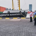 Suasana seremoni pelepasan perdana kapal tol laut di Surabaya, Jawa Timur, Selasa (16/1/2024). (ANTARA/HO-Kemenhub)-1705463912