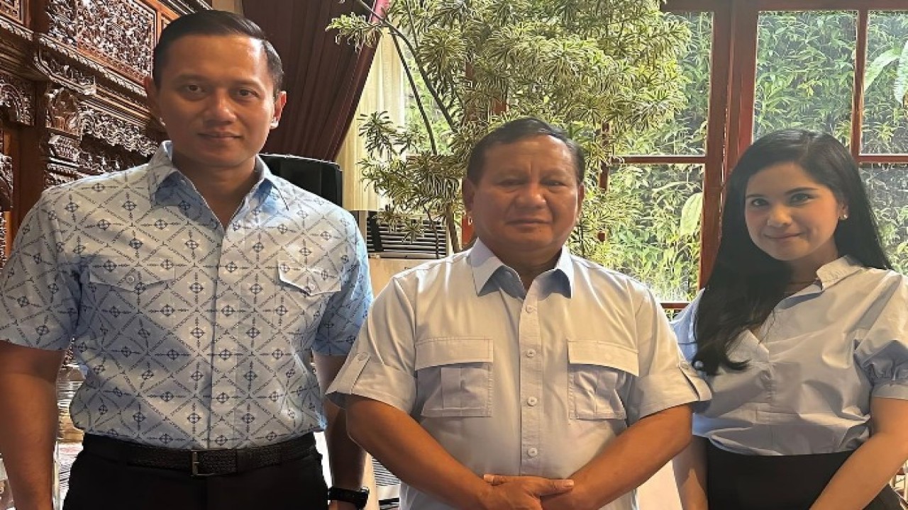 Agus Harimurti Yudhoyono, Prabowo Subianto, dan Annisa Pohan. (Foto: Instagram @agusyudhoyono)