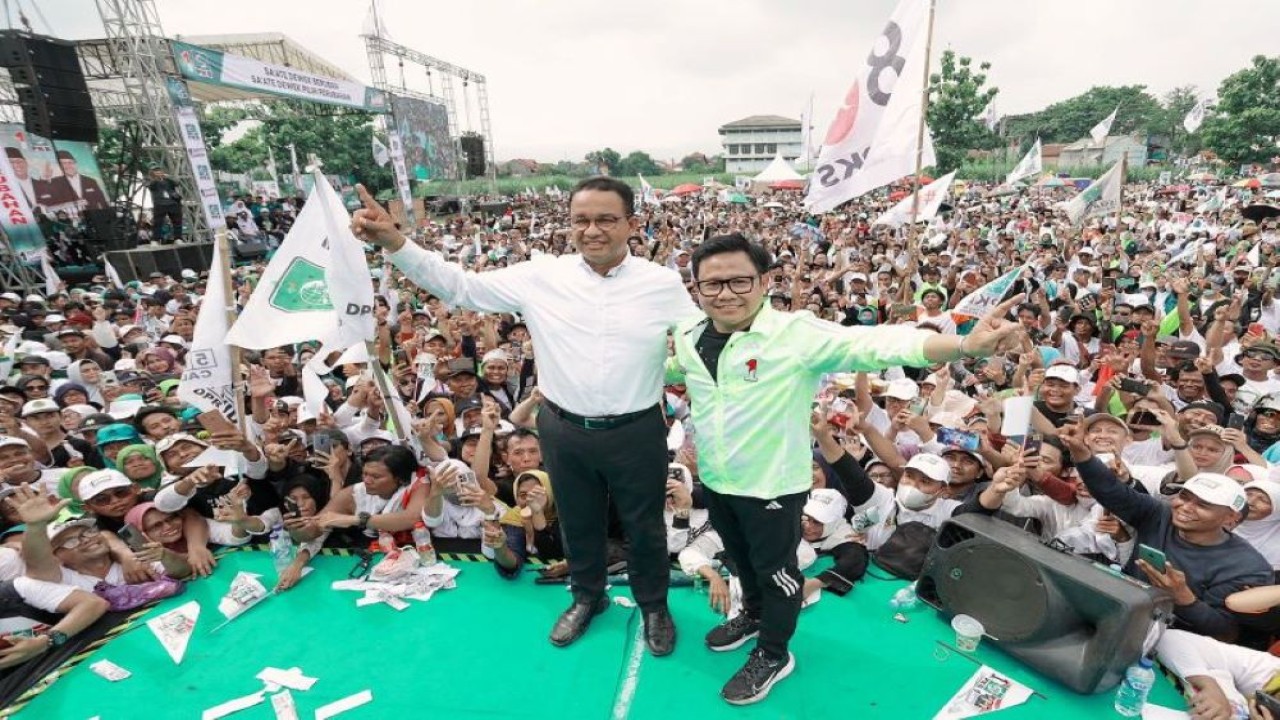 Calon presiden dan calon wakil presiden nomor urut 1 Anies Baswedan dan Muhaimin Iskandar. (ANTARA/HO-Timnas AMIN)