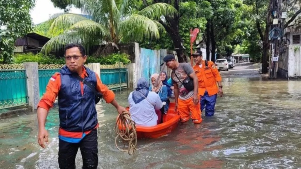 Salah satu titik banjir di Jakarta. (Antara)