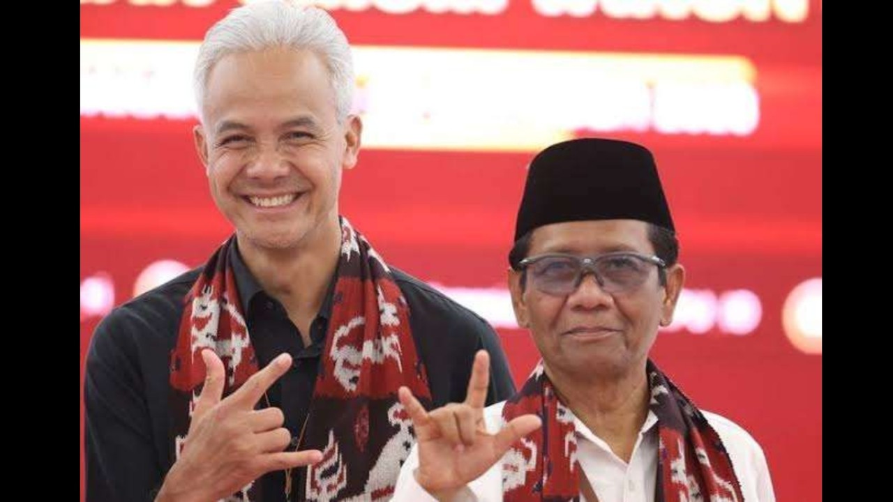 Capres-cawapres Ganjar Pranowo dan Mahfud MD.