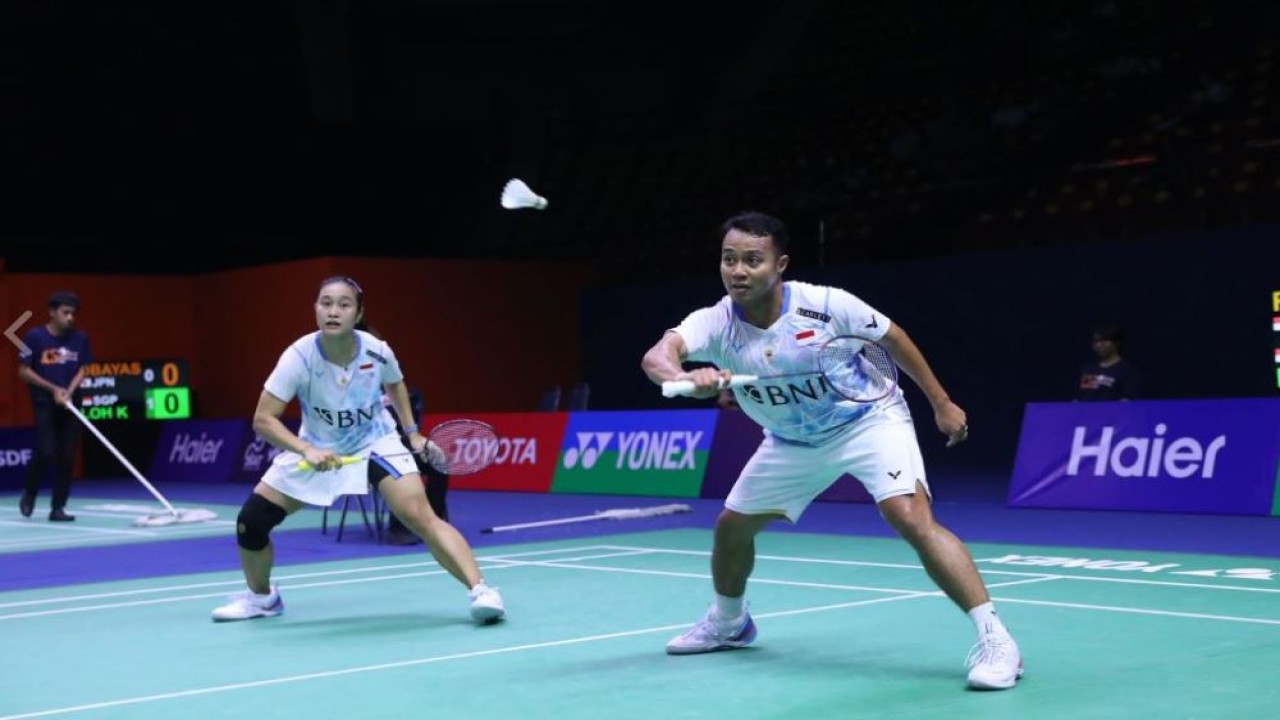 PBSI hanya mengirimkan 4 wakil di German Open 2024. Salah satunya pasangan ganda campuran Rehan Naufal Kusharjanto/Lisa Ayu Kusumawati. (Foto: Humas PBSI)