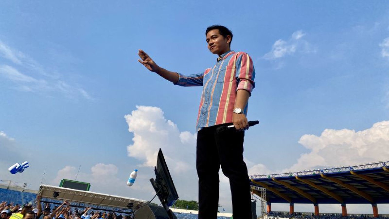 Calon wakil presiden nomor urut 2 Gibran Rakabuming Raka. (ANTARA/Rubby Jovan)