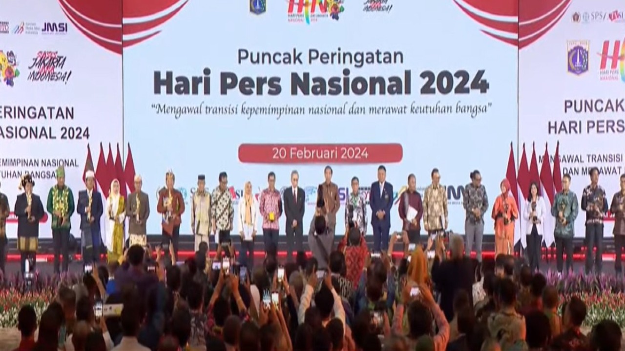 Presiden Joko Widodo menghadiri puncak Hari Pers Nasional (HPN) 2024 di di Ecovention Ancol, Jakarta Utara, Selasa (20/2/2024)/ist