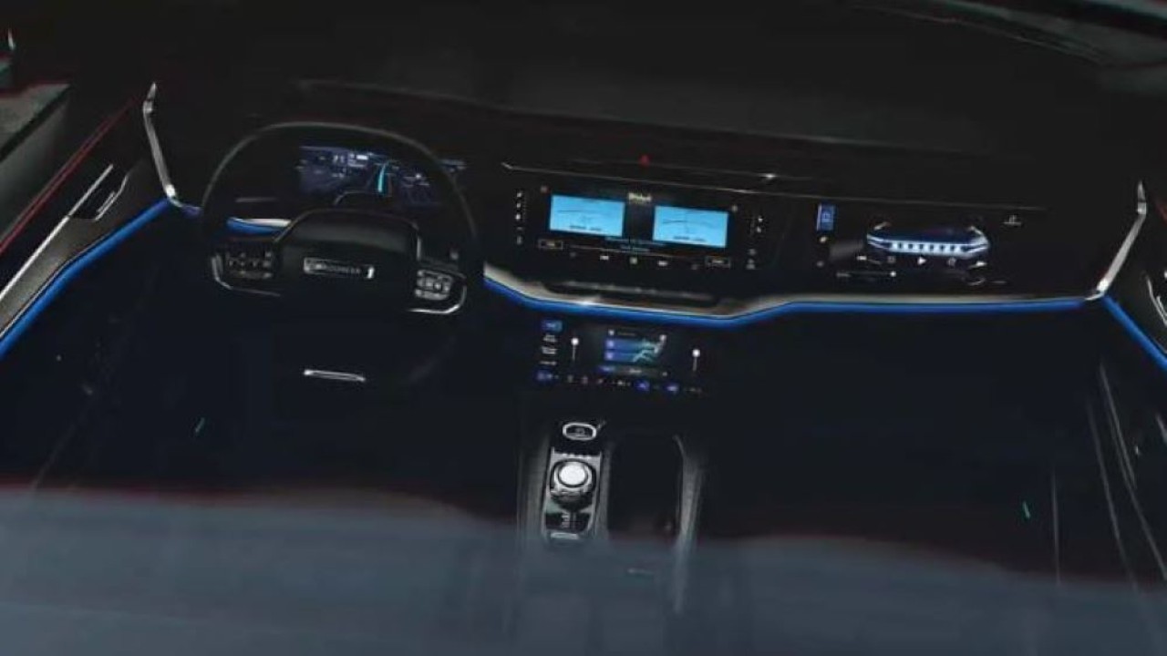 Jeep menampilkan interior digital canggih di SUV listrik Wagoneer S. (Gizmochina)