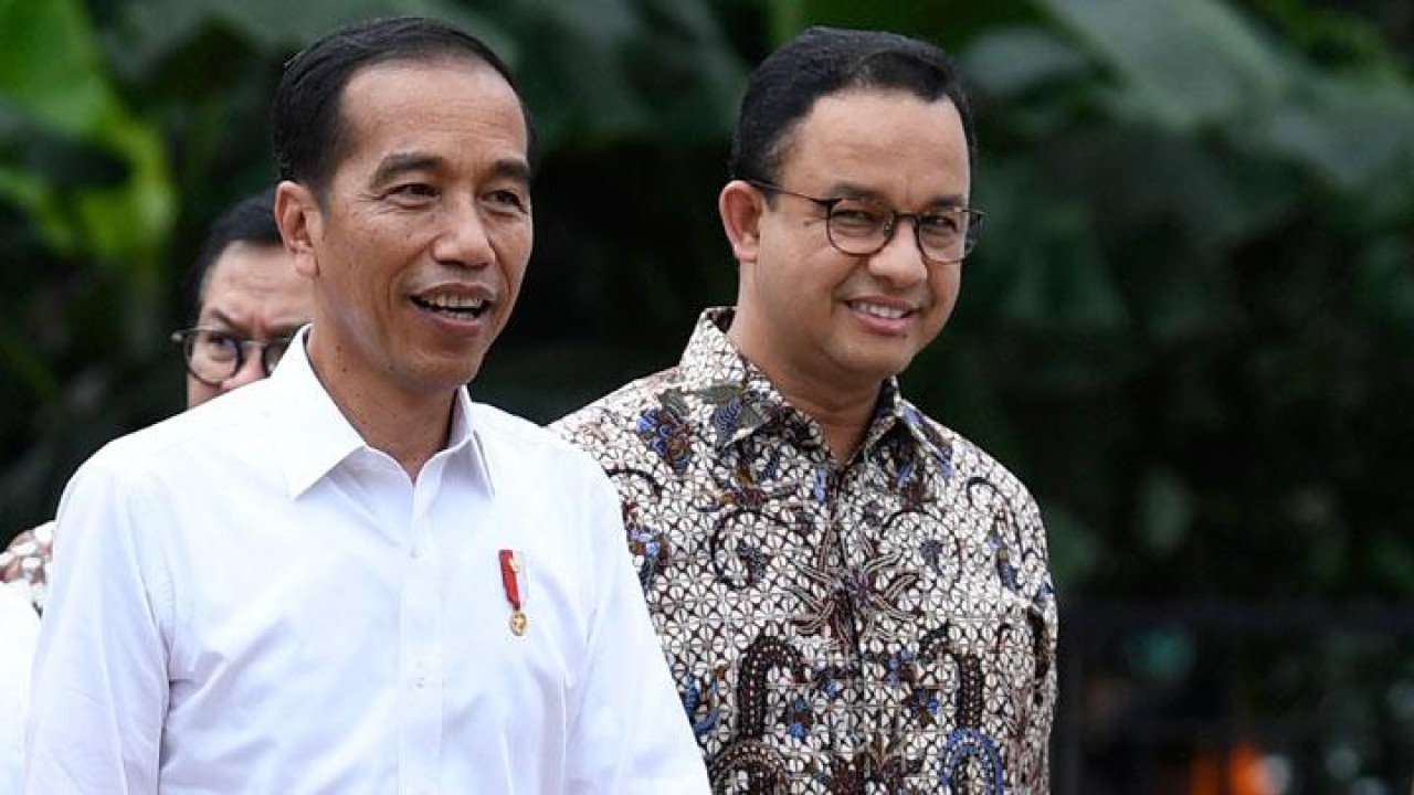 Presiden Jokowi dan Anies Baswedan. (Antara)