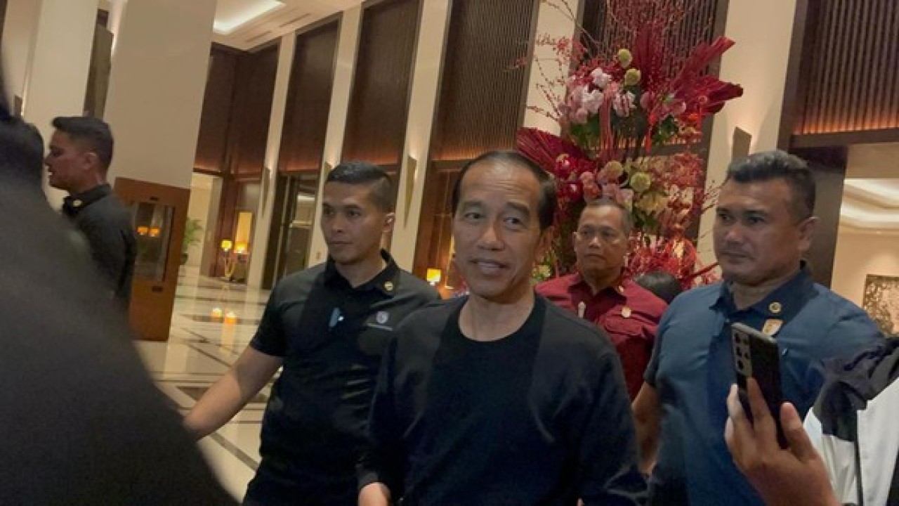 Presiden Jokowi di hotel Fairmont, Jakarta.