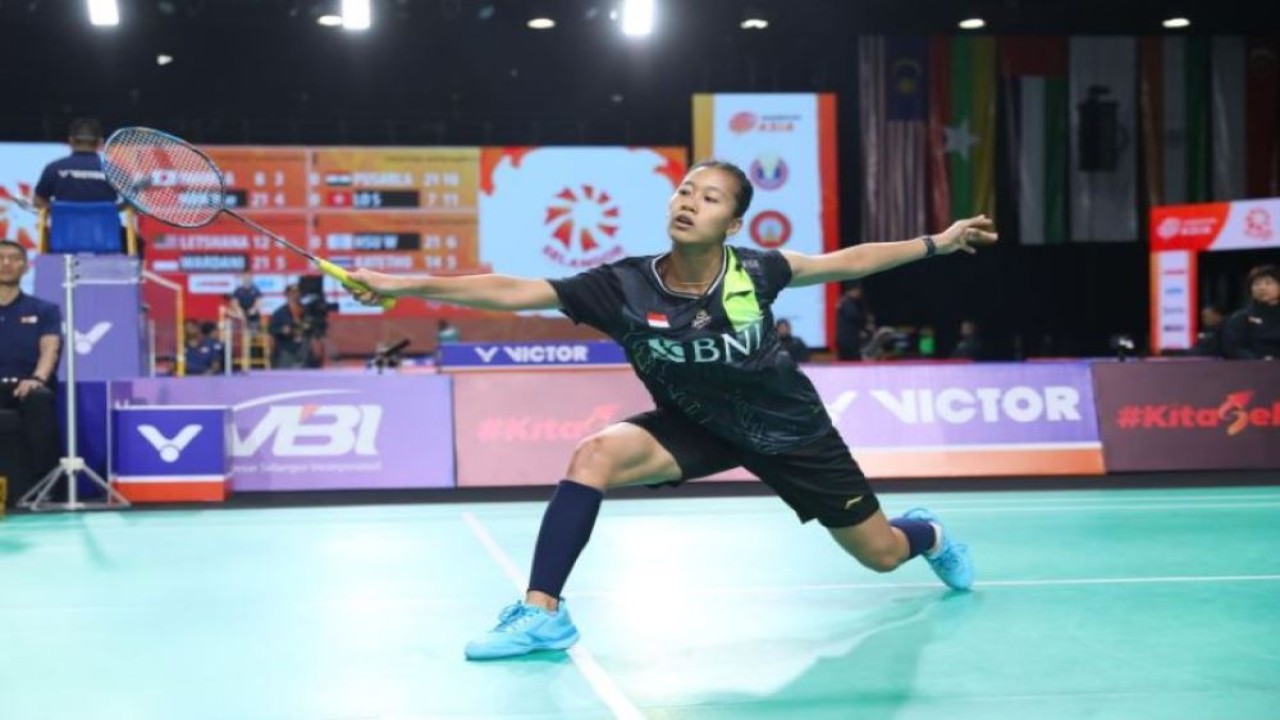 Tunggal putri Indonesia Putri Kusuma Wardani sukses menyumbangkan kemenangan untuk Indonesia di perempat final Kejuaraan Bulu Tangkis Beregu Asia 2024, di Setia City Convention Center, Selangor, Jumat (16/2/2024). (Humas PBSI)