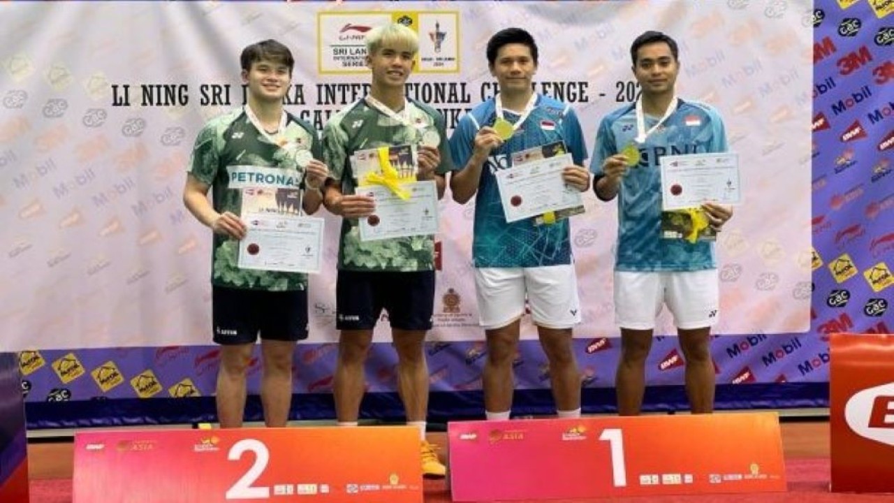 Pasangan ganda putra Rahmat Hidayat/Yeremia Rambitan meraih juara di ajang Sri Lanka International Challenge 2024. (PB Djarum)