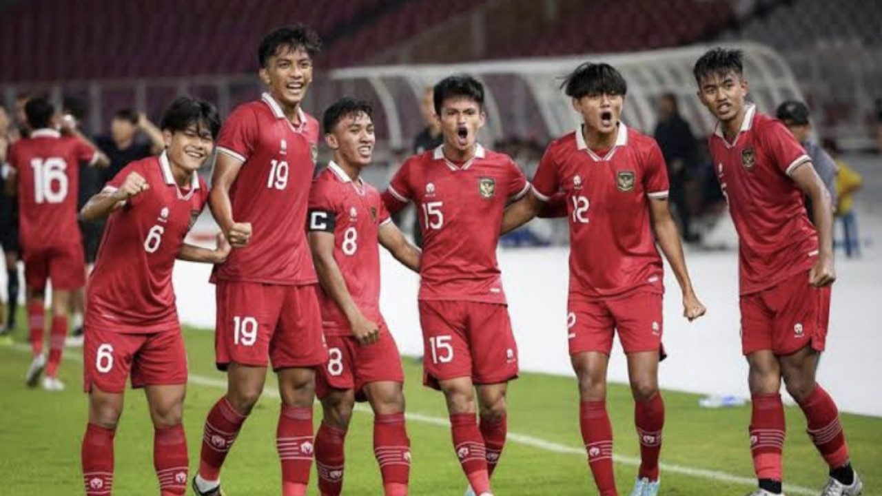 Selebrasi skuad Timnas Indonesia U-20