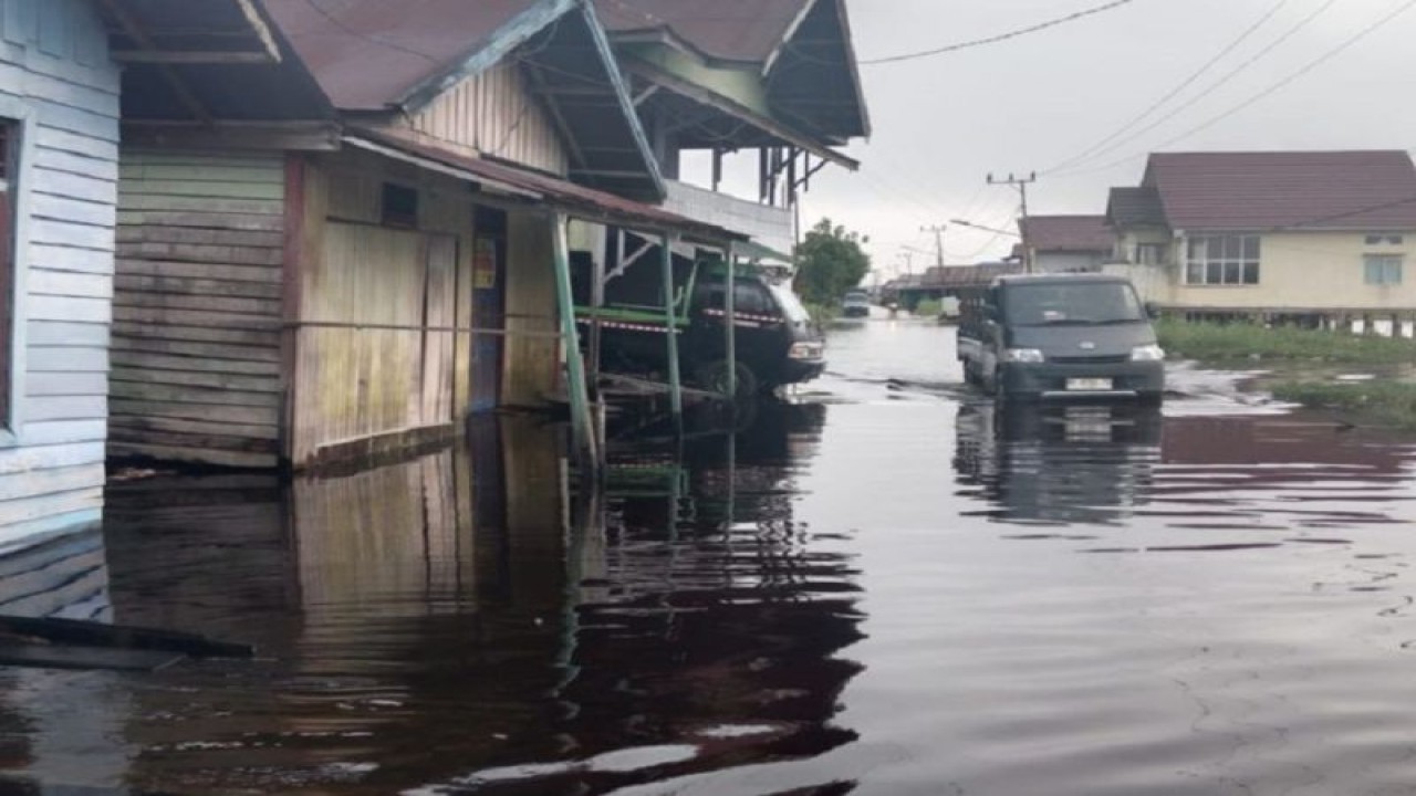 Banjir di wilayah Kelurahan Petuk Katimpun, Kota Palangka Raya. (ANTARA/Rendhik Andika)