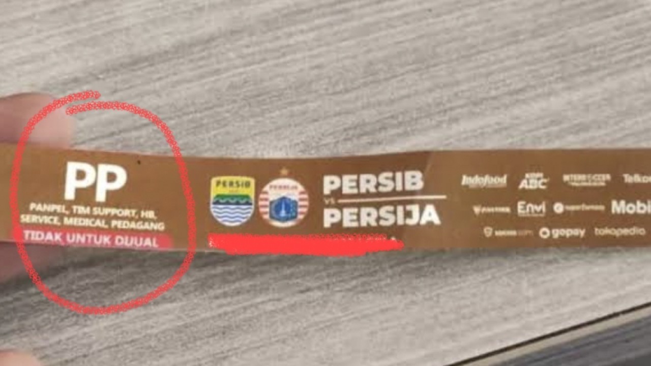 Foto ilustrasi tiket penipuan di laga Persib vs Persija