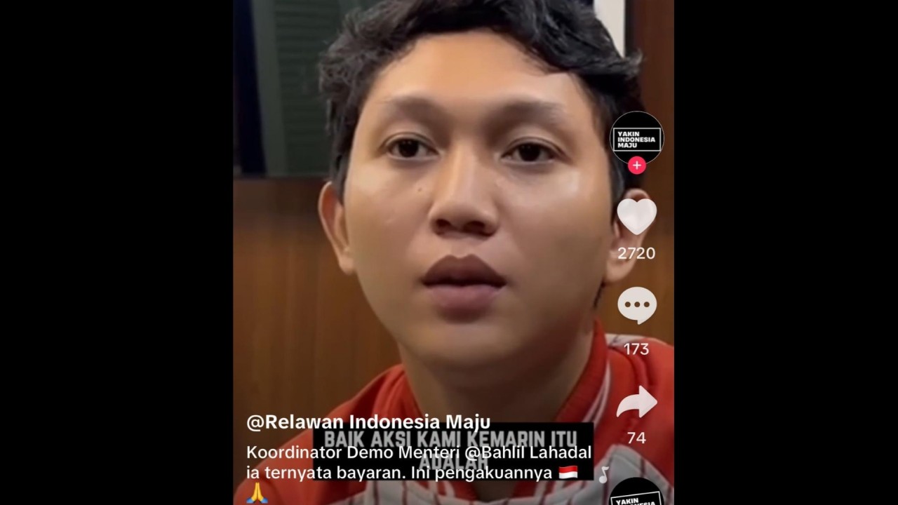 Pemuda yang mengaku koordinator pendemo Bahlil. (TikTok)