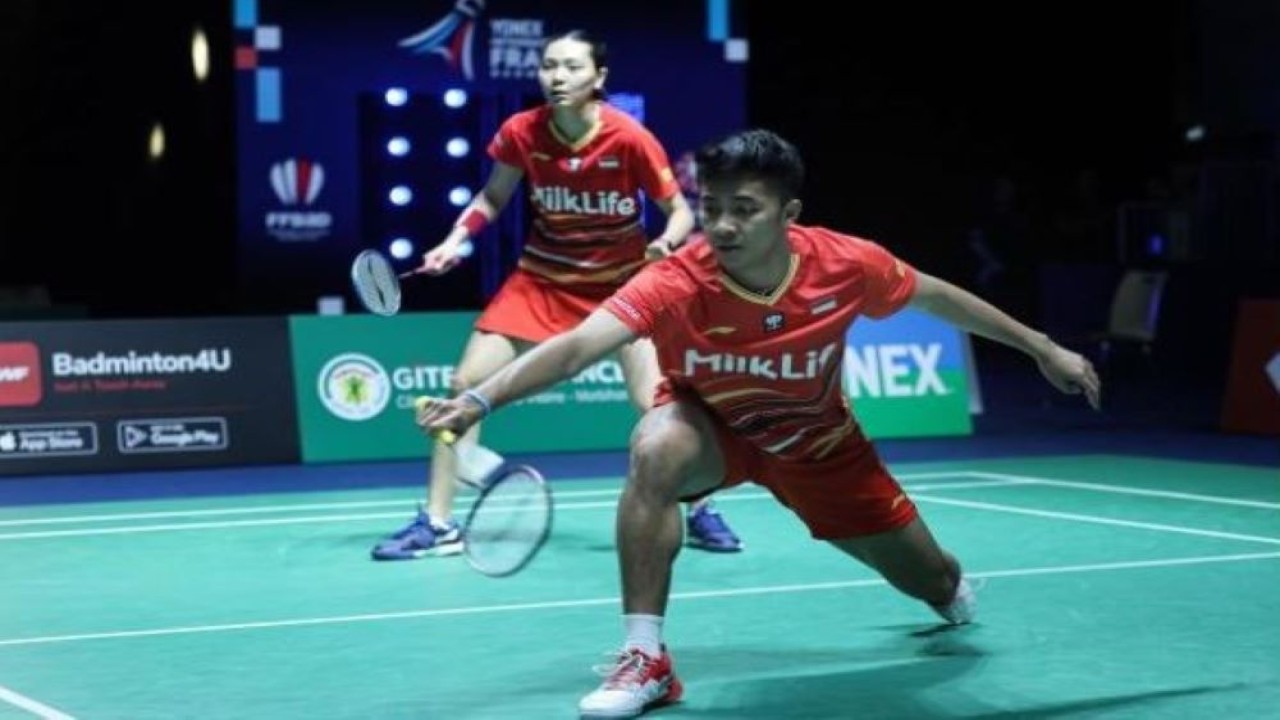 Ganda campuran Indonesia Dejan Ferdinansyah/Gloria Emanuele Widjaja melangkah mulus ke babak kedua (16 besar) Swiss Open 2024. (Foto: PB Djarum)