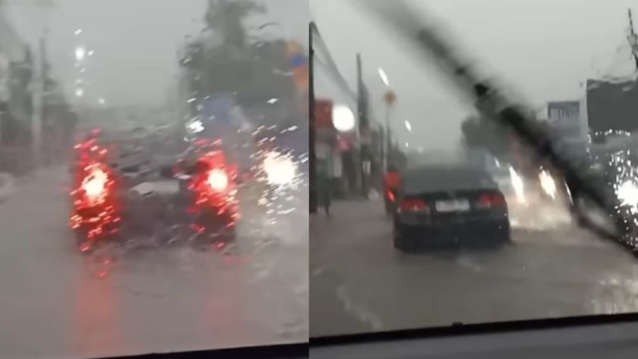 Banjir di Jalan Benda Raya Pamulang 2 Tangerang Selatan (Instagram)