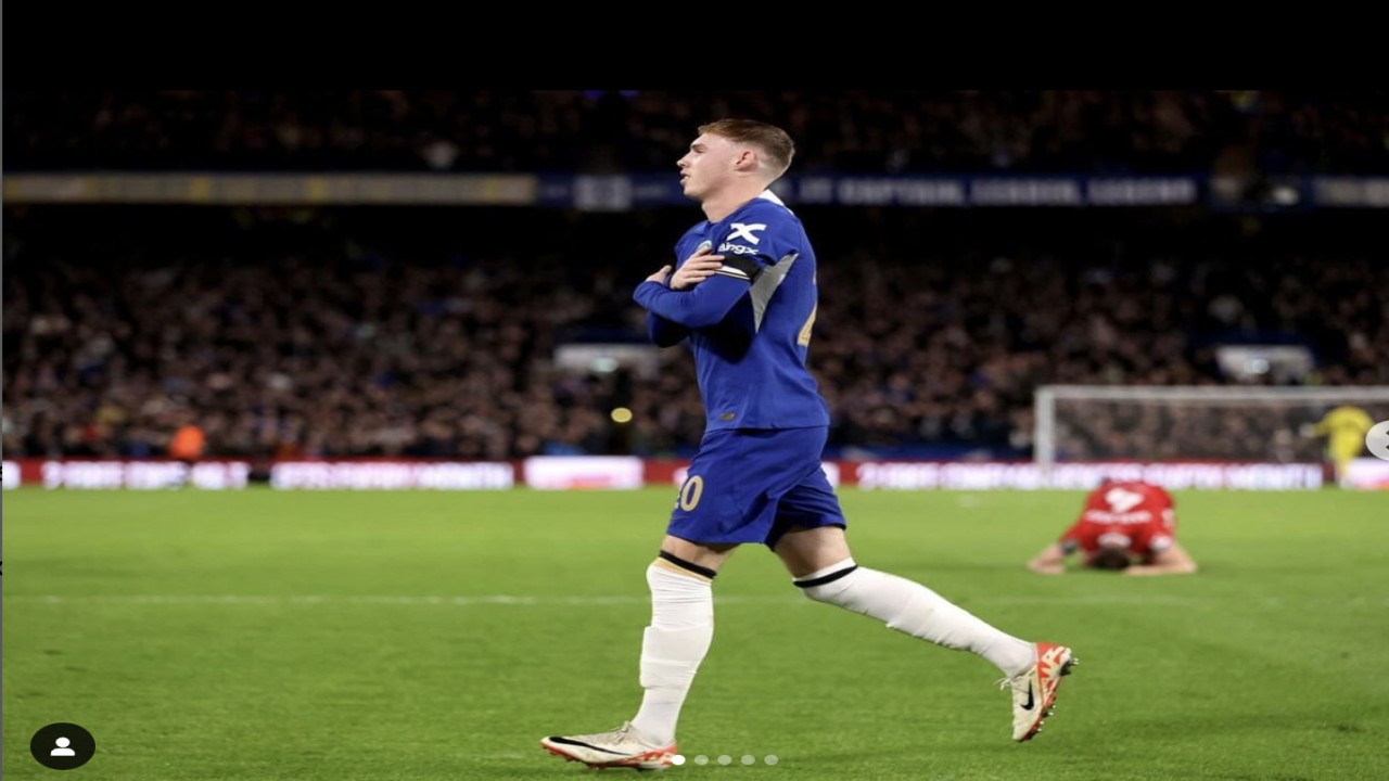 Cole Palmer mencetak hattrick saat Chelsea mengalahkan Manchester United 4-3 pada lanjutan Liga Inggris, Jumat (5/4/2024). (Instagram Colepalmer10).