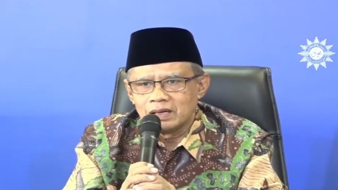 Ketua Umum Pimpinan Pusat Muhammadiyah Haedar Nashir di Kantor PP Muhammadiyah. (Antara)