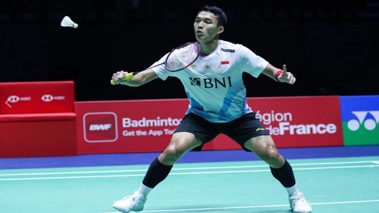 Pebulu tangkis tunggal putra Indonesia Jonatan Christie harus terhenti di babak pertama (32 besar) French Open 2024. (Foto: PP PBSI)