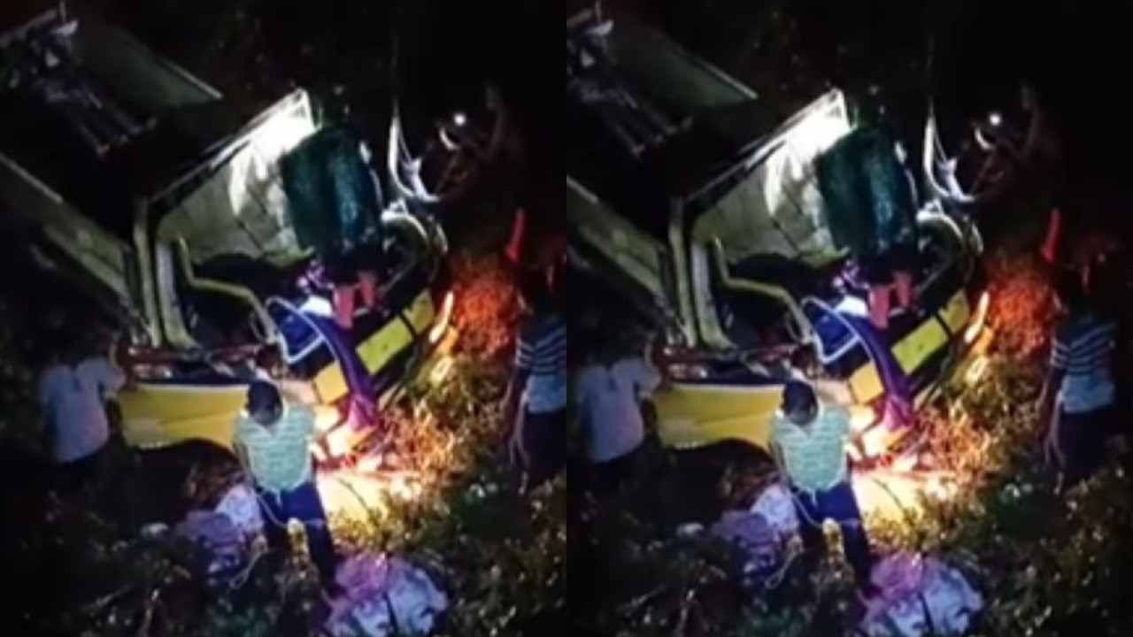 Kecelakaan tunggal di Cianjur (Instagram @visitcianjur)
