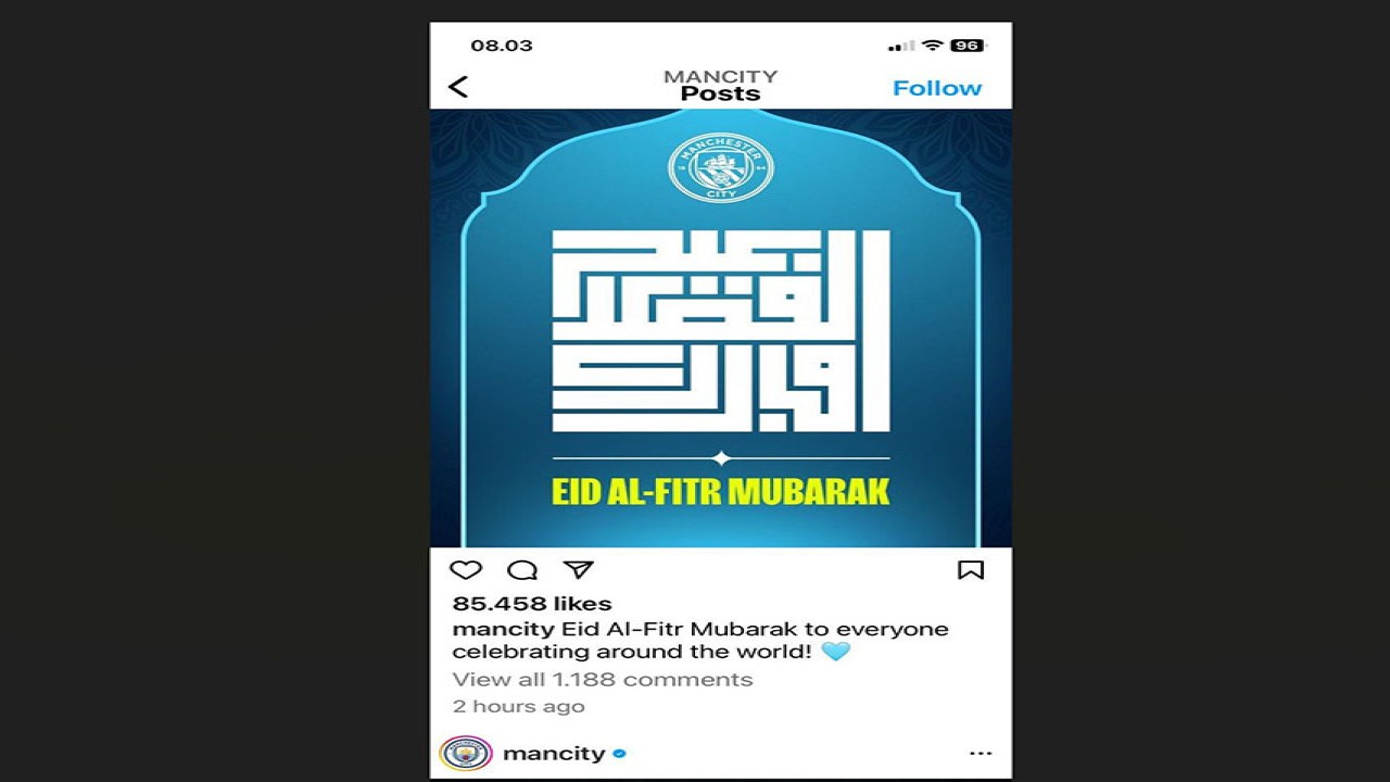 Ucapan Selamat Idul Fitri Manchester City (Instagram)