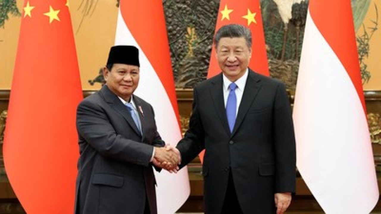 Menhan sekaligus presiden terpilih Prabowo Subianto dan Presiden China Xi Jinping. (Reuters/China Daily)