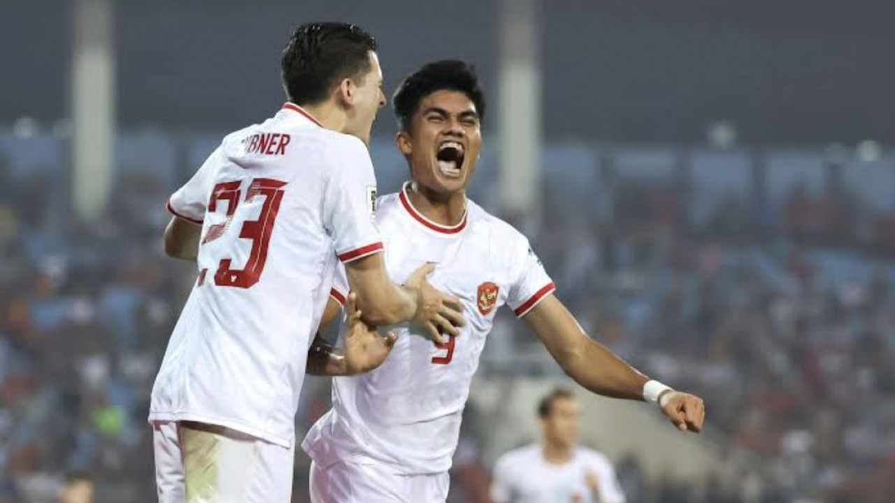 Selebrasi pemain Timnas Indonesia di laga kontra Vietnam pada Kualifikasi Piala Dunia 2026 Zona Asia